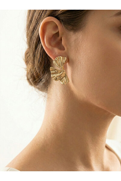 GLANZEND أقراط نسائية أنيقة من الفولاذ على شكل زهرة مزخرفة