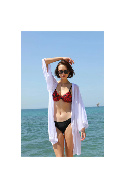 Narnuga Mi̇ray- Women's Kimono Pareo Beach Dress White