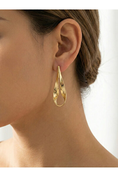 GLANZEND أقراط نسائية حديثة من الفولاذ على شكل قطرة