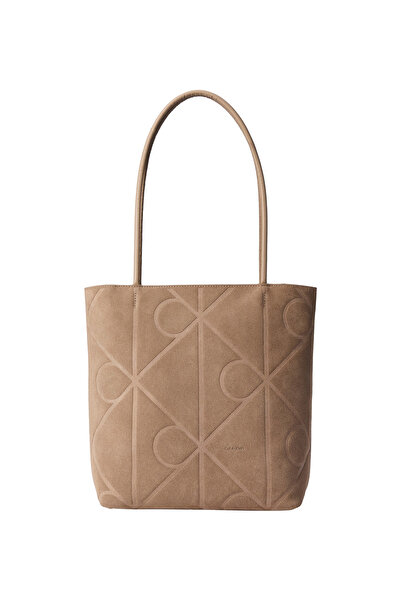 Calvin Klein %100 İnek Süet Vizon Kadın Tote Çanta LV04F3335GVFU