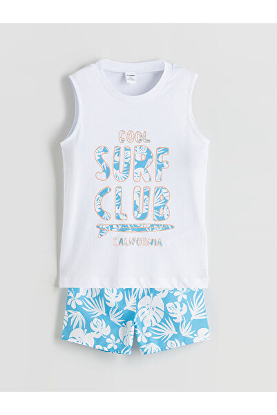 LC Waikiki تي شيرت وشورت سباحة مطبوع للأولاد من Peak New Season، قطعتان