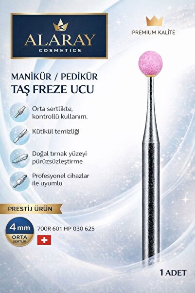 alaraycosmetics 4 mm Taşlama Freze Ucu | Kütikül Temizleme ve Tırnak Düzleştirme