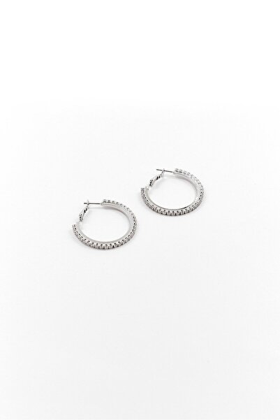 Mestige Women 1 Pair Silver Plated Hoop Earrings, Silver