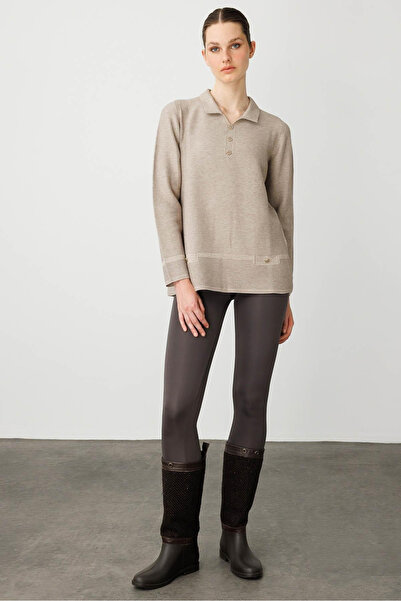 Desen Γυναικεία μπλούζα Polo Neck Με τσέπες