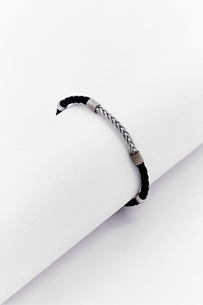 Steeltime Men Braided Leather Stainless Steel Wheat Chain Id Bracelet, Multic...