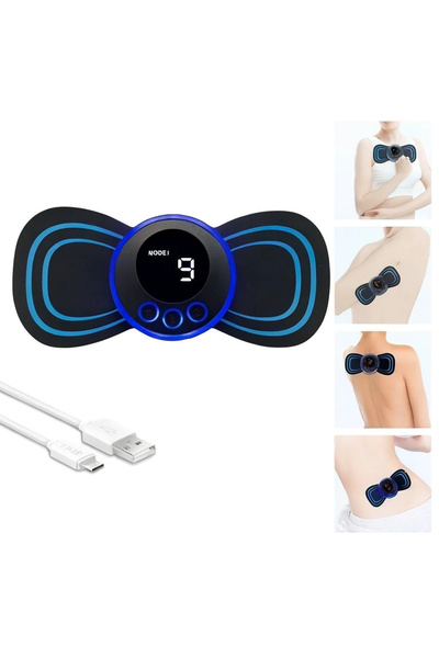 Genel Markalar LCD Ekranlı Boyun Sırt Omuz Mini EMS Masaj Aleti – TENS Titreş...