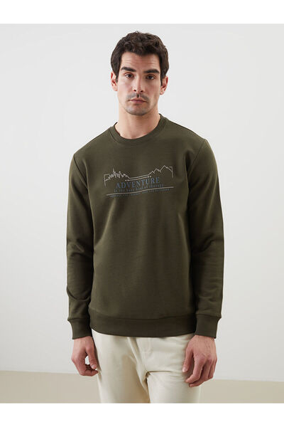 LC Waikiki طاقم الرقبة المطبوعة الرجال البلوز سميكة