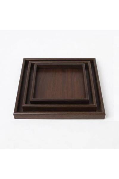 Generic Square Wooden Serving Tray Set