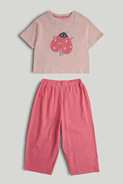 MOTHERCARE Pink Ladybird T-Shirt and Trousers Outfit