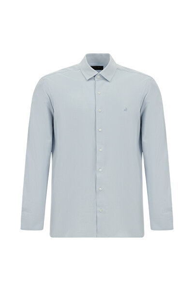 Abdullah Kiğılı Long Sleeve Slim Fit Cotton Classic Patterned Shirt