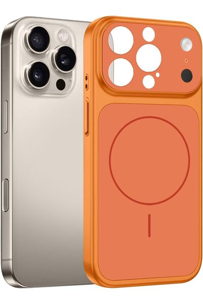 Margoun Converter Case for iPhone 15 Pro Max to 17 Pro Max-Hard TPU-Orange