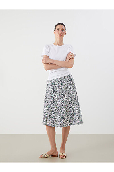 LC Waikiki Özmarka New Season Elastic Waist Floral A-Line Skirt