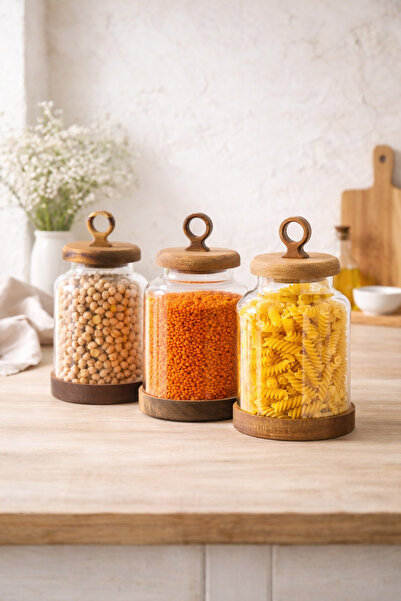 MİEN PINTEREST 3’LÜ AKASYA CAM KAVANOZ BAHARATLIK