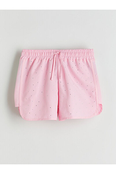 LC Waikiki LCW Kids Hızlı Kuruyan UV Korumalı Taşlı Kız Çocuk Deniz Şortu