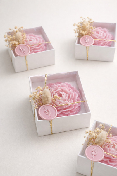 Defne 20 adet kutulu süslemeli pembe şakayık. Söz, nişan, doğum günü, nikah, ...