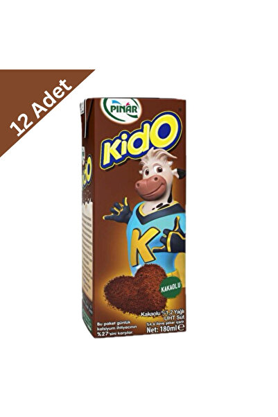 Pınar Kido Kakaolu Süt 180 ml x 12 Adet