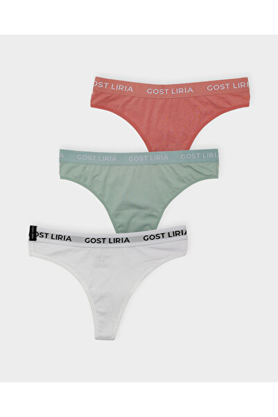 GOST LİRİA Ανοιξιάτικα Γυναικεία Σλιπ Στρινγκ Πακέτο 3 τεμαχίων - Πολύχρωμα