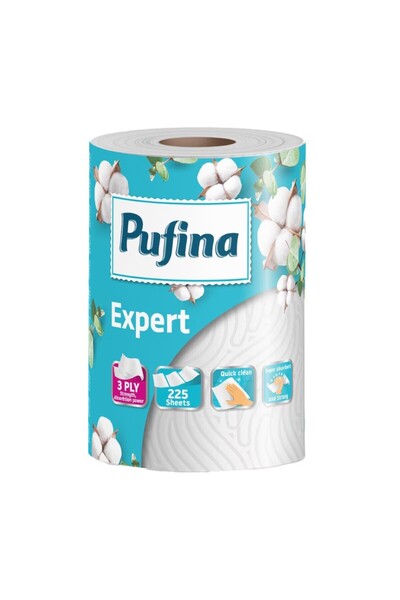 PUFINA Set 3 x Prosop de Bucatarie, Expert, 3 Straturi, 50 m