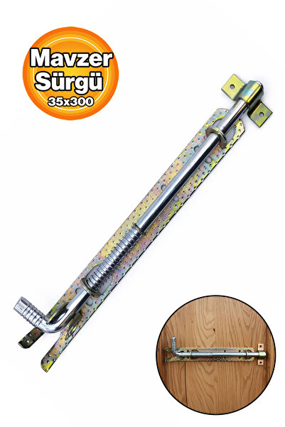 Badem10 Yaylı Ferforje Sürgü 35x300mm Kapı Pencere Kilidi Dayanıklı Metal Güv...
