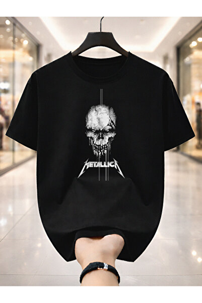 4desire.ro Men's T-shirt DARK METAL SKULL Ink, Classic Regular Fit, 100% Cott...