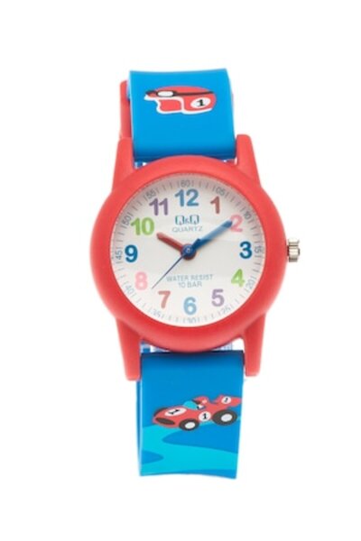 Q&Q Watch with Plastic Strap, Blue