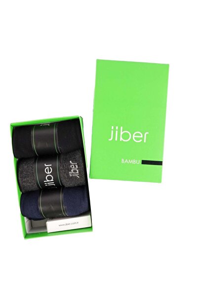 Jiber Men's Breathable Bamboo Fabric 3-Piece Long Boxed Socks with Soap Gift