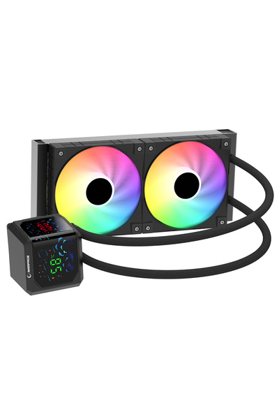 Rampage HELIOS D24 Siyah 12cm Sıcaklık Göstergeli Intel LGA1700/AMD AM5 ARGB ...