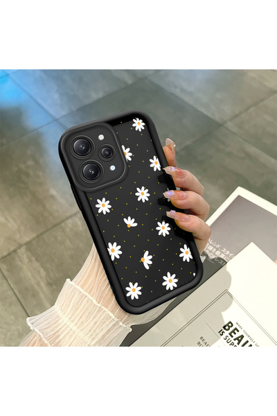 SLIMFELT Redmi 12 4G Uyumlu Yüksek Şık Zarif Çiçek Baskılı Dayanıklı Düşmeye ...