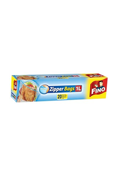 Fino Set of 5 x 20 Food Bags with Zipper Closure, 1 l, 23.5 cm x 18.5 cm