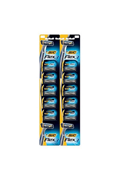 Bic Flex 3 Razor, 3 Blades, Men, 10 Pieces
