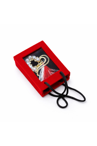 OEM Martisor Pearl Heart Brooch with Gold Details and Rhinestones and Pearls ...