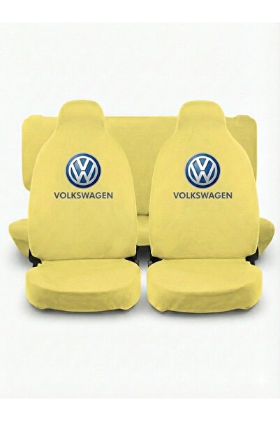 Vemaks Oto Aksesuar Printed Yellow Service Cover Auto Seat Cover Front and Re...