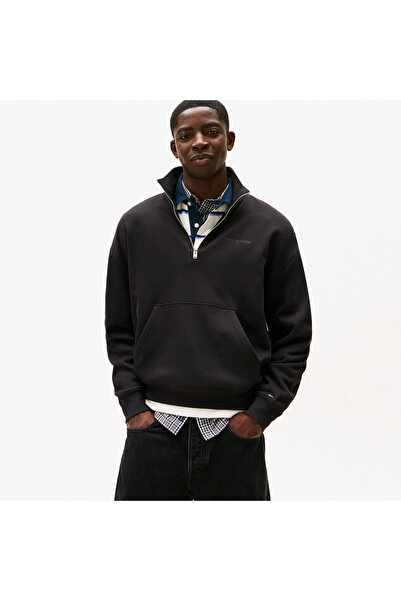 Tommy Hilfiger Jeans 90S Script Rib Fleece Men's Black Sweatshirt