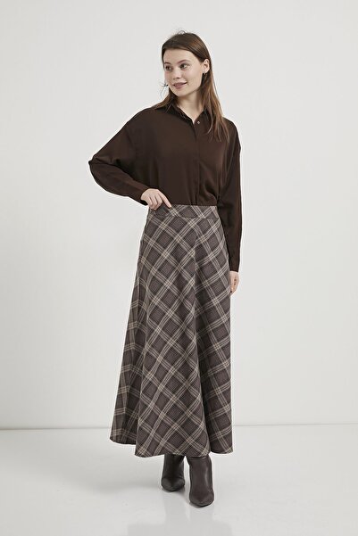 Arma Life Armalife 10548-2 plaid long bell women's skirt
