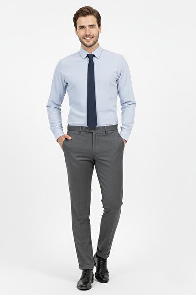 Presto Erkek SlimFit Armürlü Pantolon Füme 3194-090