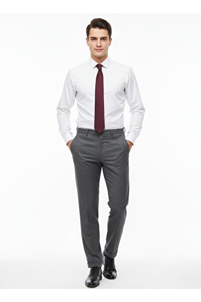 Presto Erkek Slim Fit Armürlü Pantolon Kahve 3186-400