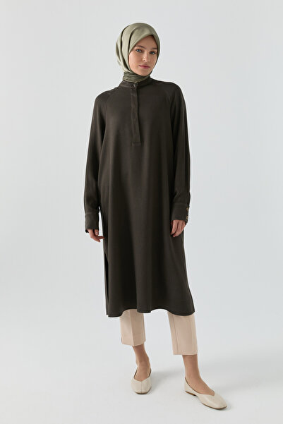 Tuğba Arkası Pileli Tunik - Haki