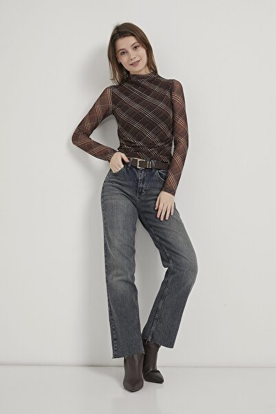 Arma Life Armalife 103 straight fit belted flexible denim women's trousers wi...