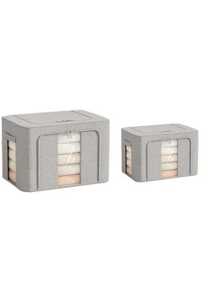 Arabest 2Pcs Foldable Metal Frame Garment Organizers with Zipper and Dual Vie...