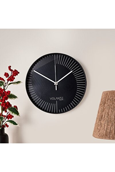volante Effect Modern Duvar Saati - Siyah - 30 cm