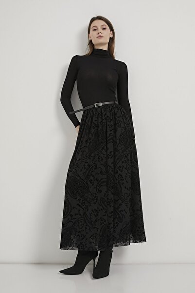 Arma Life ARMALIFE 1805 ЖЕНСКА ПОЛА МАКСИ ОТ ТЮЛ С ПРИНТ И КОЛАНИ