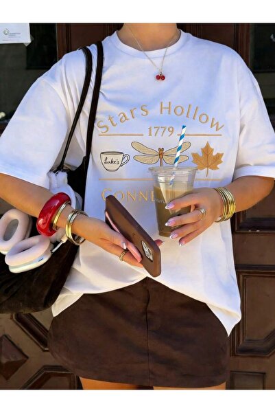 uyguntarz Tricou unisex cu design imprimat Stars Hallow