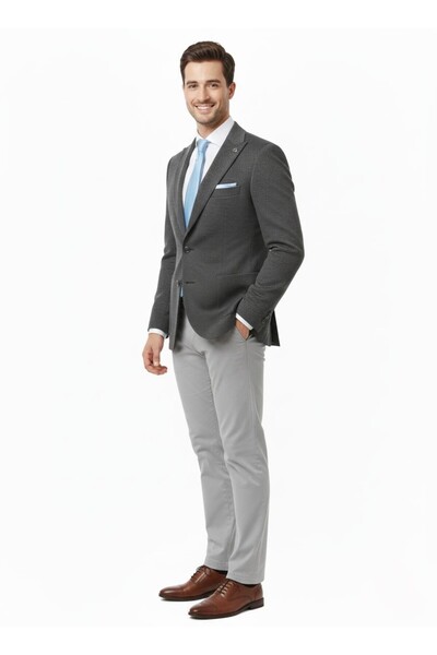 Presto Erkek Slim 6 Drop Örme Torba Cep Ceket Siyah 1639-001