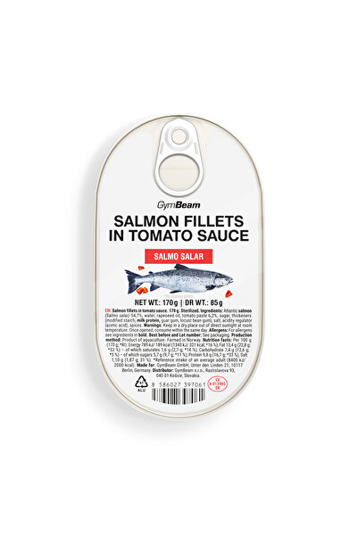 GymBeam Fileuri de somon în sos de roșii, 170 g