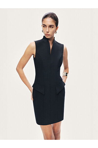 Nocturne Hakim Yaka Mini Elbise