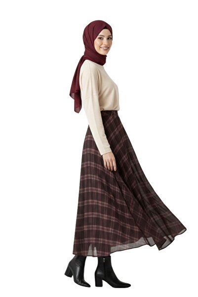 Thiff Hijab Women's Plaid Pattern Skirt