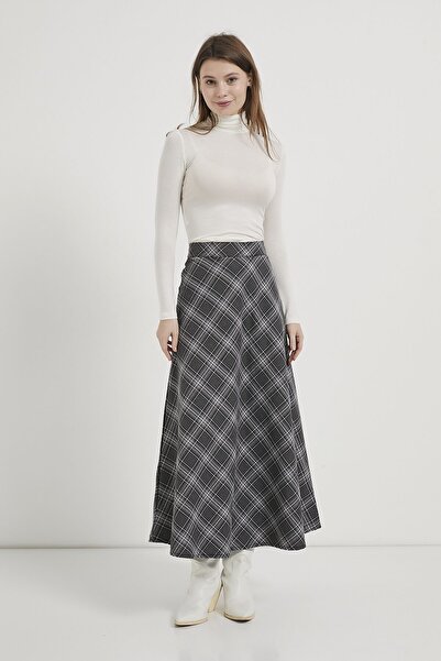 Arma Life Armalife 10548-2 plaid long bell women's skirt