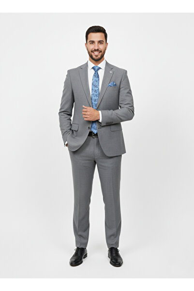 Presto Erkek 4 Drop Regülar Takım Elbise Gri 470-070