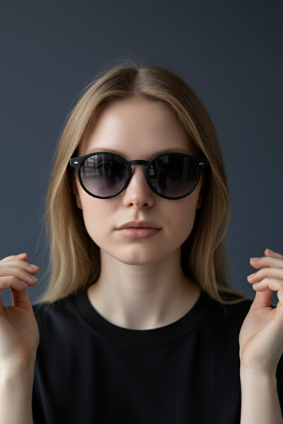 De Valentini Round Model Bone Unisex Sunglasses