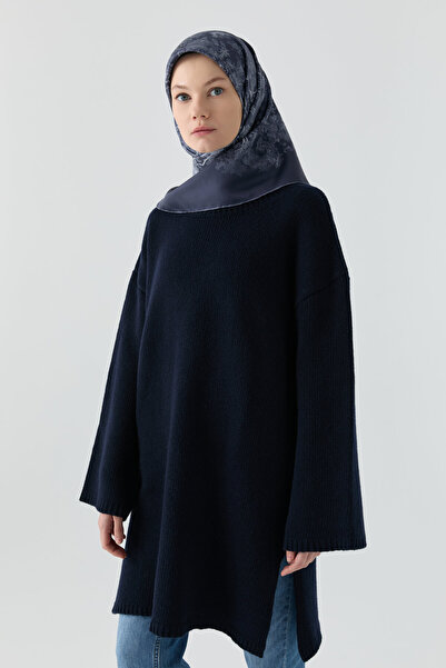 Tuğba Bisiklet Yaka Tunik - Lacivert